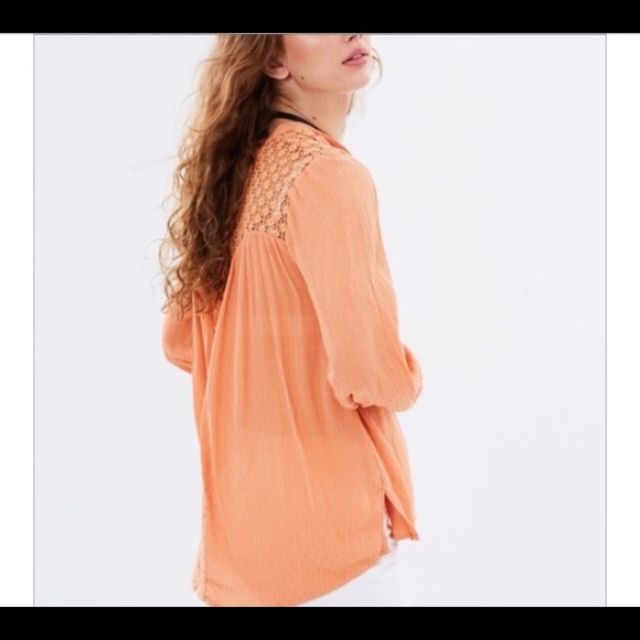 Free People Peach Best Button Down Shirt - Picture 5 of 5